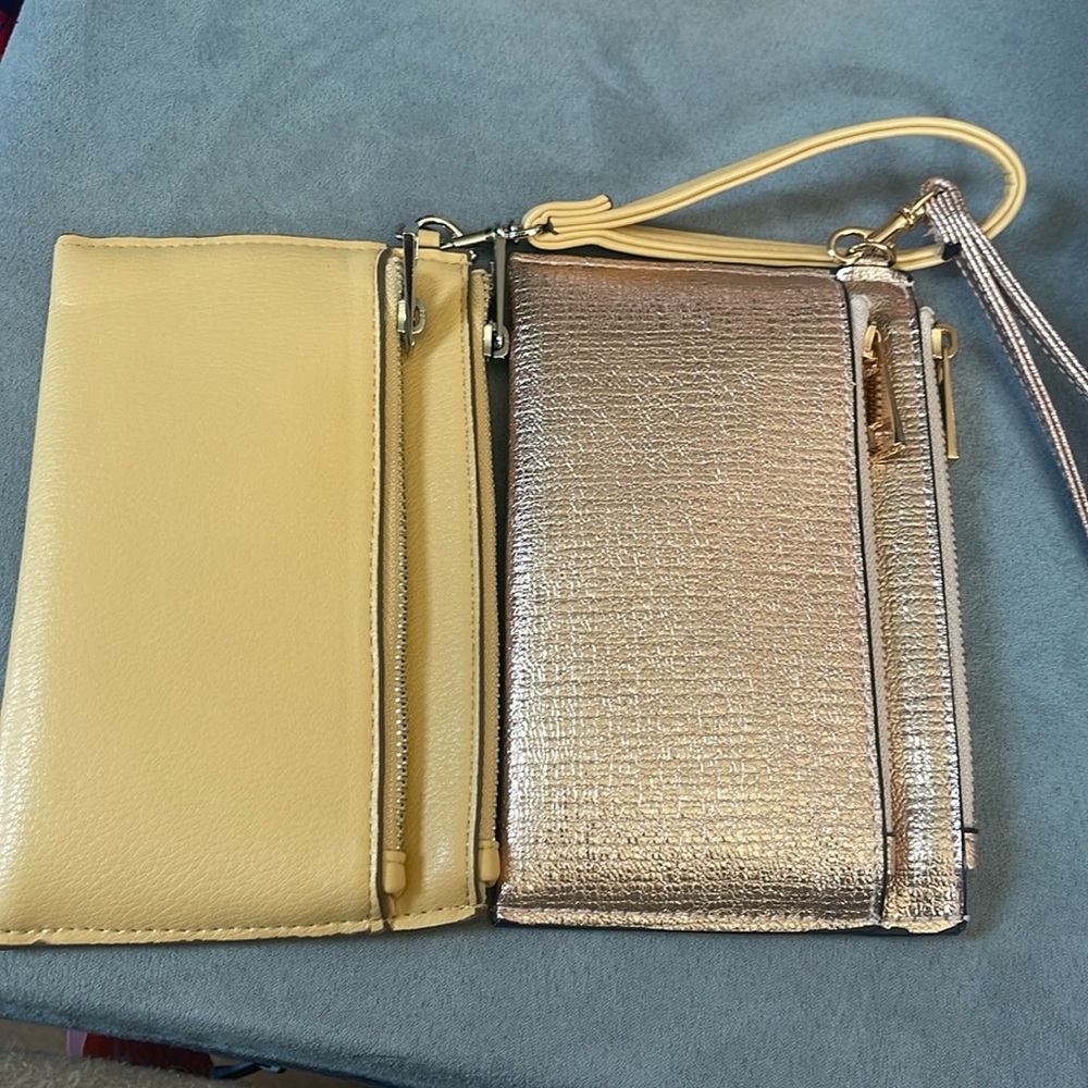 A new day wristlet set. Shiny. Small handbag